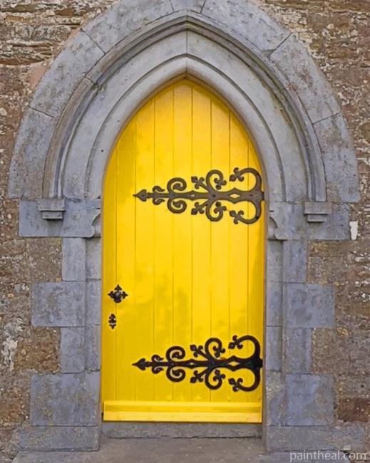 Traditional Yellow Door Painting By Numbers Kits
