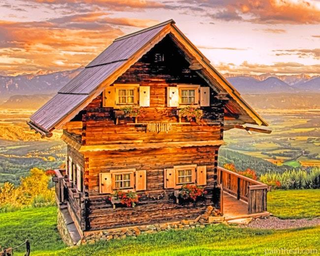 Wooden House Painting By Numbers Kits