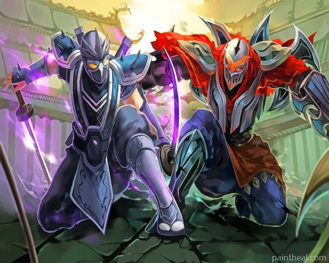 Zed And Shen League Of Legends Painting By Numbers Kits