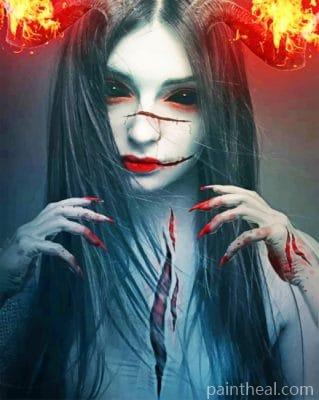 Aesthetic Gothic Woman Painting By Numbers Kits
