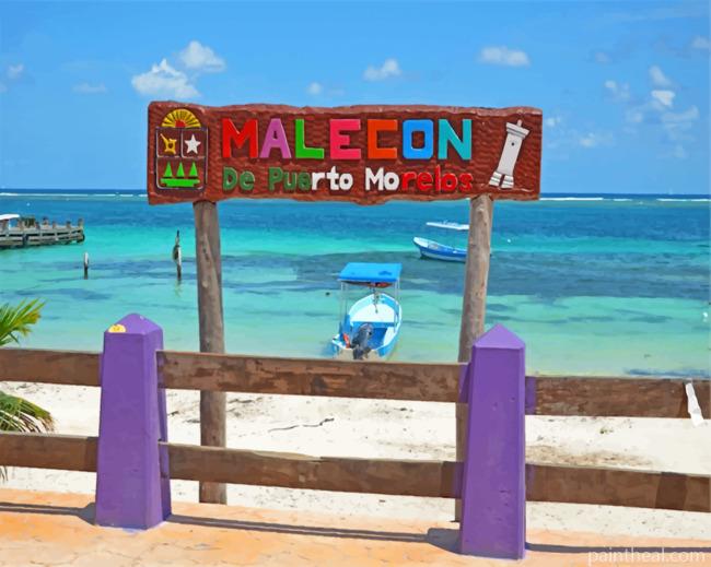 Puerto Morelos Mexico Painting By Numbers Kits