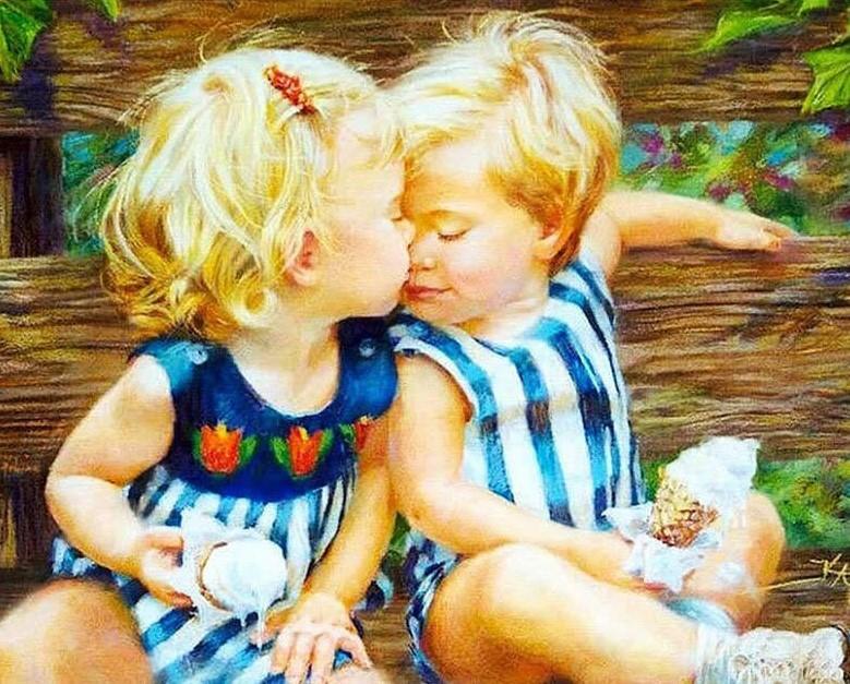 Blond Children Painting By Numbers Kits