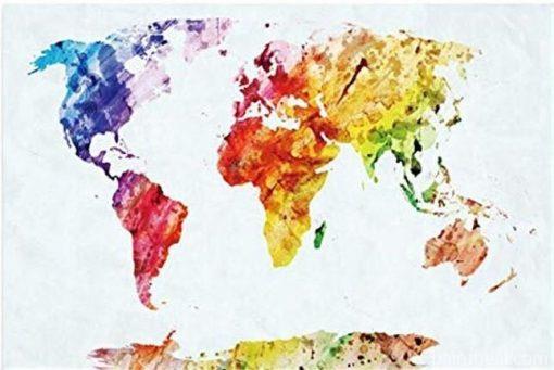 Colourful World Map Painting By Numbers Kits