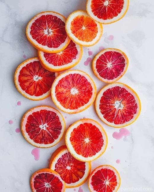 Sliced Blood Orange Painting By Numbers Kits