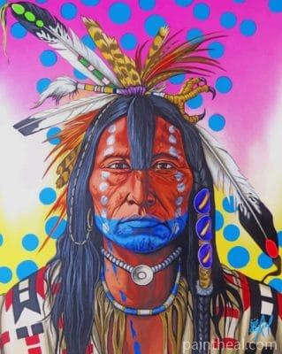 Colorful Amerindian Man Painting By Numbers Kits