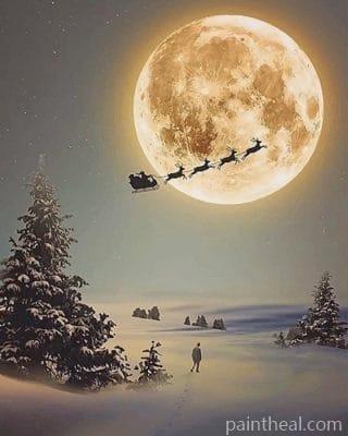Santa Claus Christmas Silhouette – 5D Diamond Painting Painting By Numbers Kits