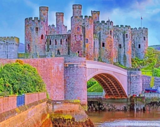 Conwy Castle Wales – Buildings 5D Diamond Painting Painting By Numbers Kits