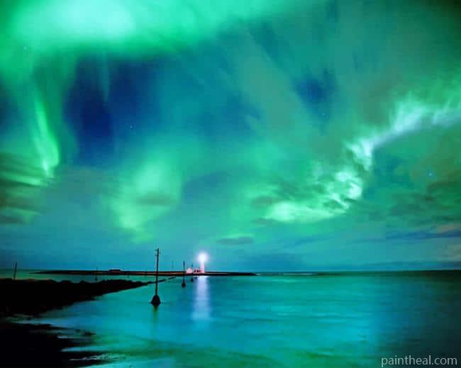 Aurora Borealis Sky Painting By Numbers Kits