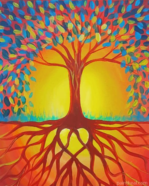 Sunset Tree Of Life Painting By Numbers Kits