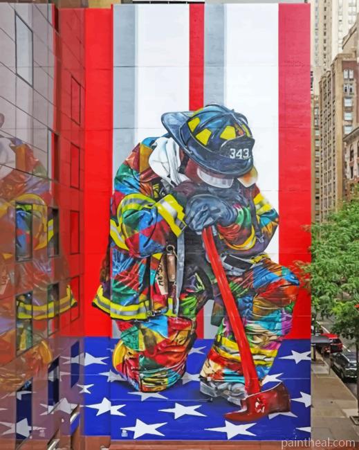Firefighter Mural Giant Painting By Numbers Kits