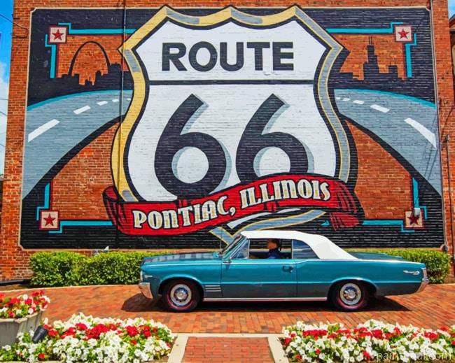 Pontiac Near The Flowers And Graffiti Painting By Numbers Kits