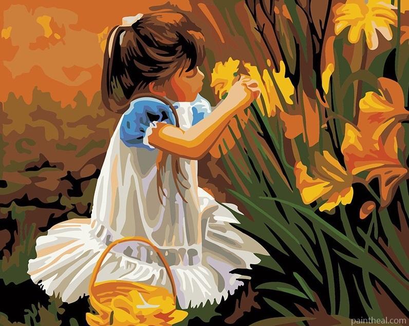 Girl In Garden Painting By Numbers Kits