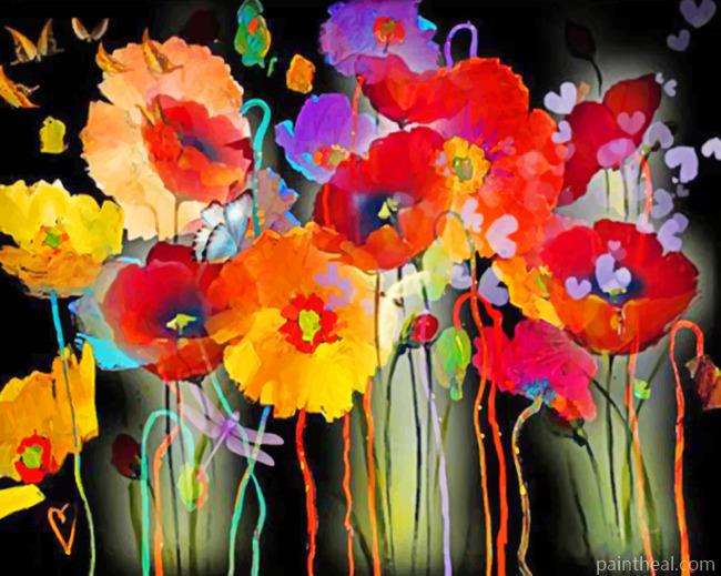 Artistic Poppies Painting By Numbers Kits