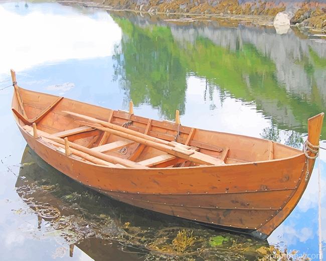 Boat In The River -Paint By Numbers Painting By Numbers Kits