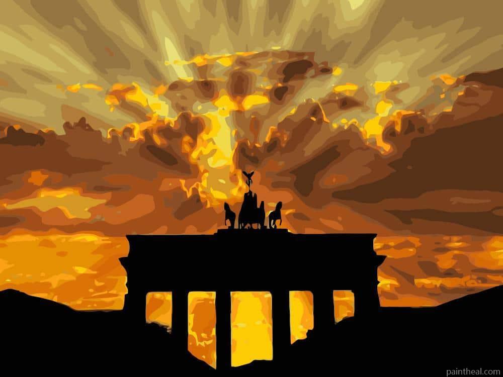 Brandenburg Gate Silhouette Painting By Numbers Kits