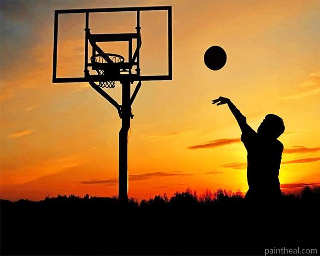 Basketball Player Silhouette Painting By Numbers Kits