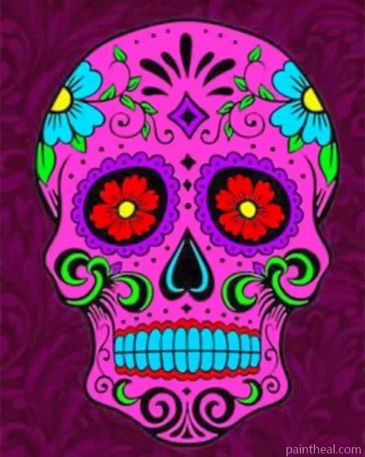 Aesthetic Folk Art Skull – 5D Diamond Painting Painting By Numbers Kits