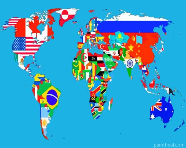 World Map Painting By Numbers Kits