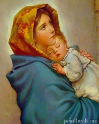 Mother Mary And Jesus Painting By Numbers Kits