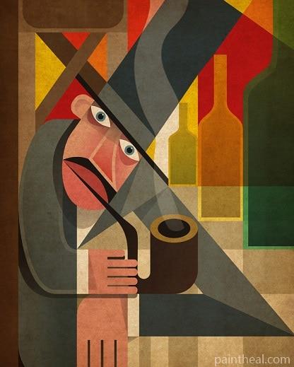 Man with a Pipe Cubism Art Painting By Numbers Kits