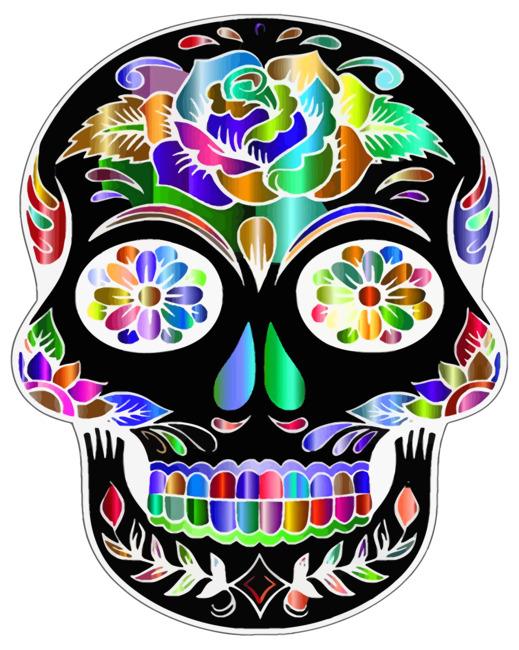 Colorful Black Folk Art Skull – 5D Diamond Painting Painting By Numbers Kits