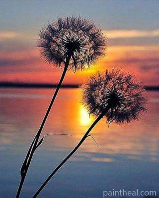 Sunset Dandelion – 5D Diamond Painting Painting By Numbers Kits