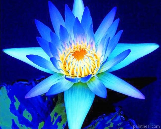 Blue Lotus Painting By Numbers Kits