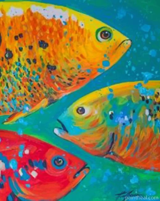 Colorful Fishes Painting By Numbers Kits