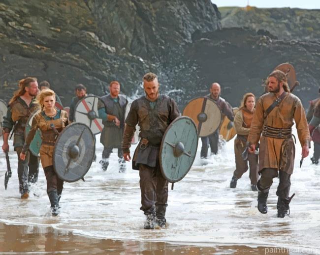 Ragnar And Vikings In The Beach Painting By Numbers Kits