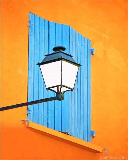Lantern and Blue Window Painting By Numbers Kits