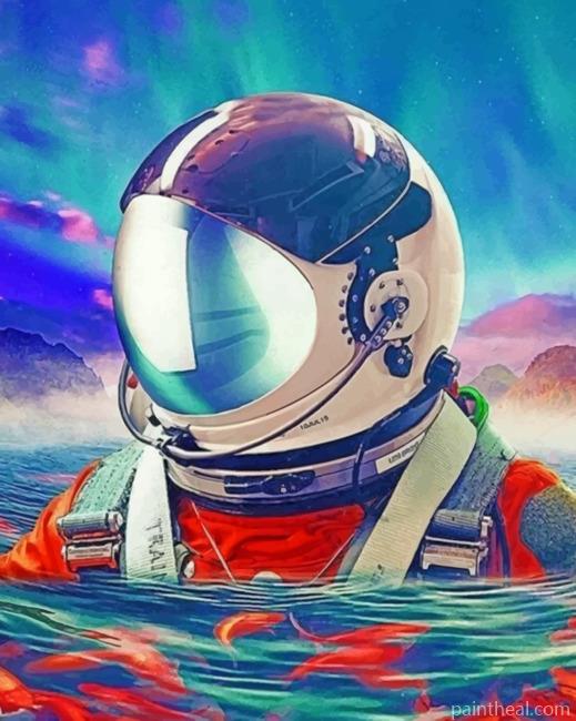 Astronaut In The Water Painting By Numbers Kits