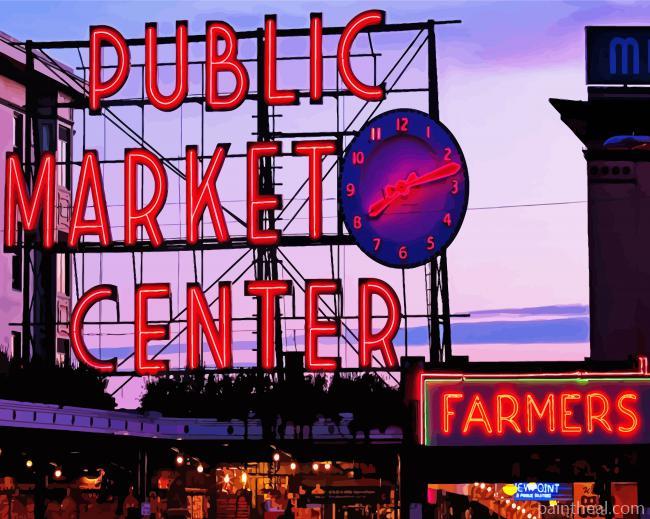 Red Public Market Center Painting By Numbers Kits