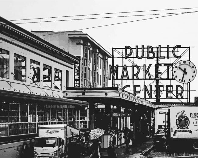 Public Market Center Signage Painting By Numbers Kits
