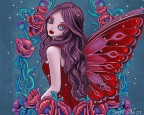 Red Fairy Painting By Numbers Kits