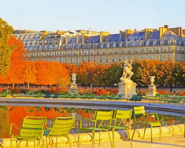 Beautiful View of Tuileries Palace Painting By Numbers Kits