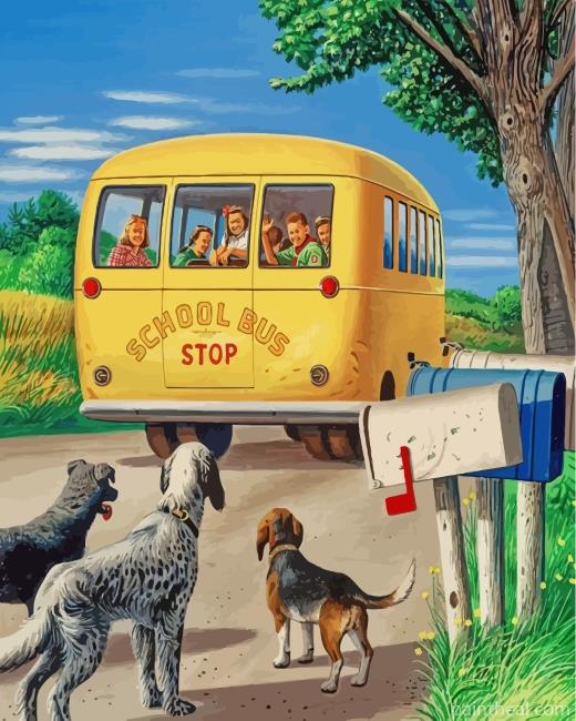 First Day At School Painting By Numbers Kits