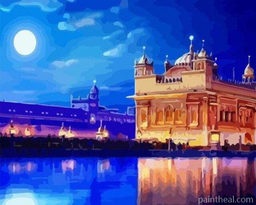 Harmandir Sahib Temple In India Painting By Numbers Kits