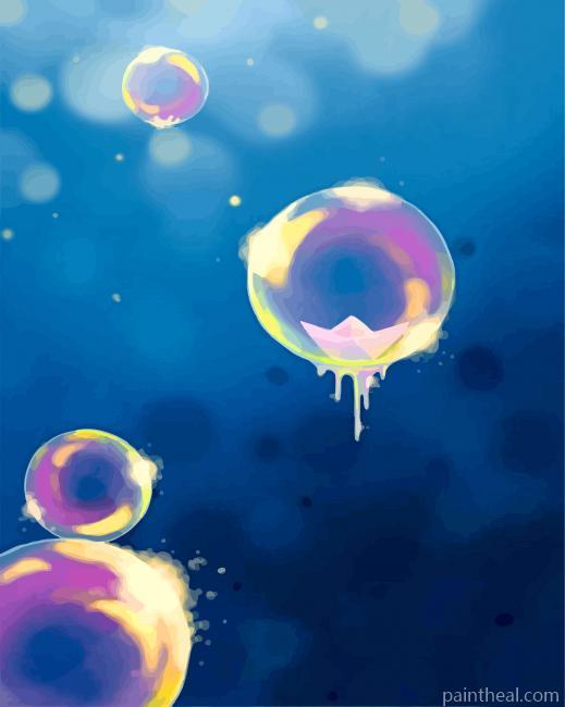 Cute Flying Bubbles Painting By Numbers Kits
