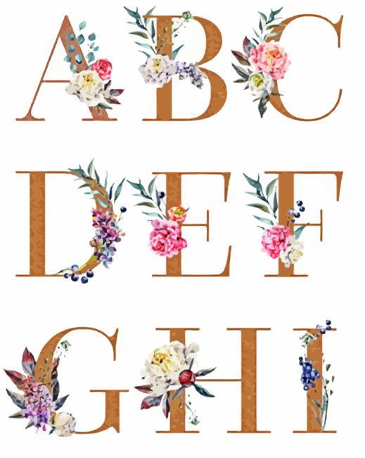 Flower Letters Painting By Numbers Kits