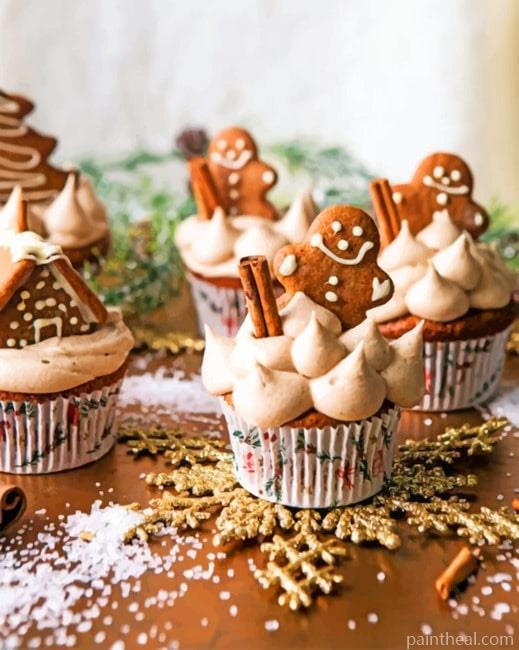 Gingerbread Cupcakes Painting By Numbers Kits