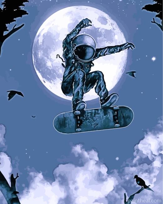 Skater Astronaut Painting By Numbers Kits