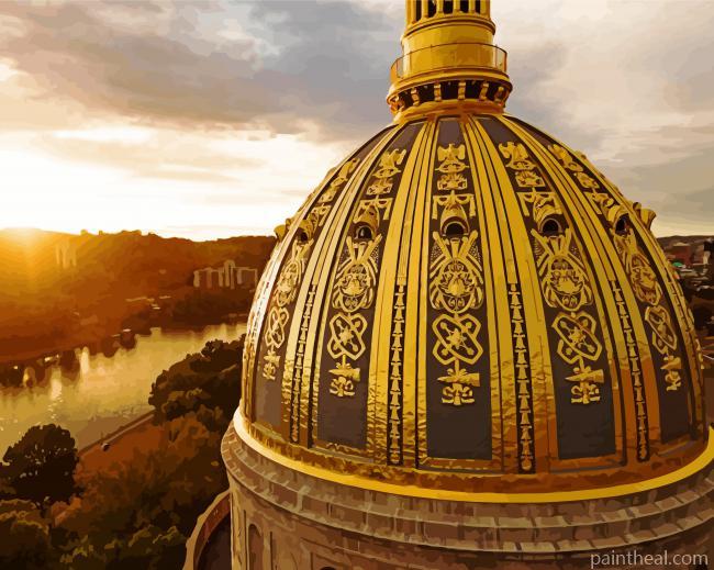 West Virginia Capitol Building Head Painting By Numbers Kits