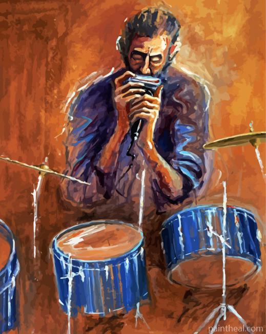 Musician And Harmonica Painting By Numbers Kits