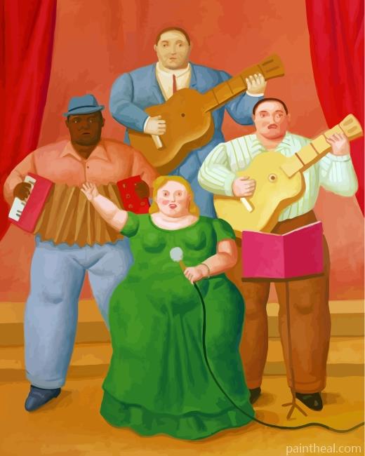 Fat Musicians Group Painting By Numbers Kits