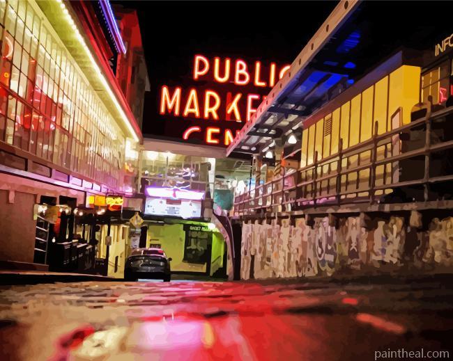 Pike Place Market United States Painting By Numbers Kits