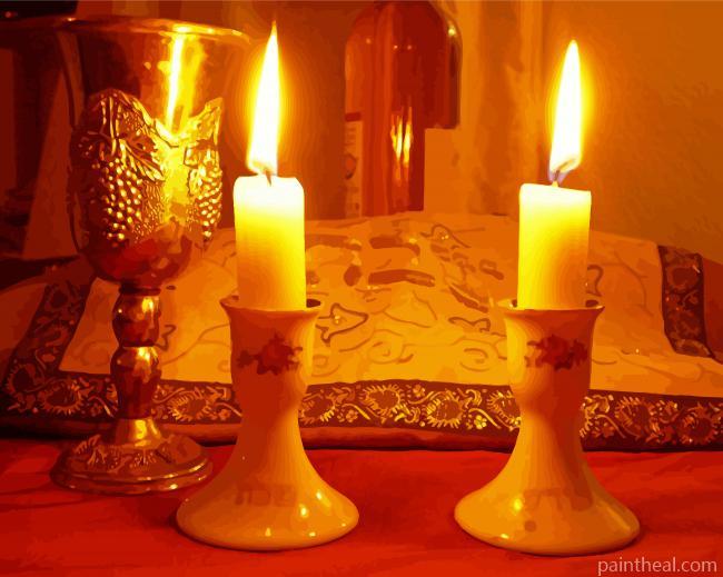 Shabbat Candles Painting By Numbers Kits