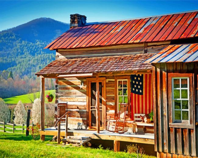 Western Cabin Scene Painting By Numbers Kits