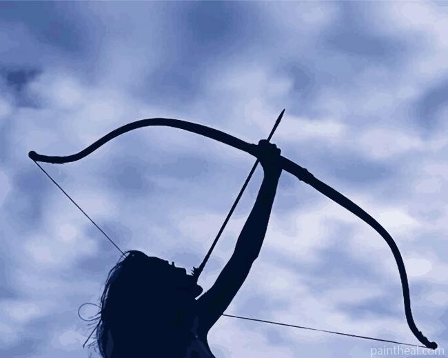 Bow And Arrow Archery Dark Blue Painting By Numbers Kits