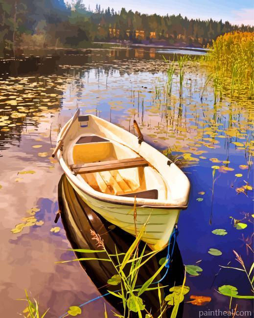 Small Fishing Boat Painting By Numbers Kits