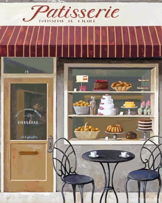 Sweet Bakery Shop Art Painting By Numbers Kits